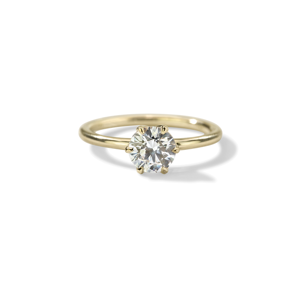 Chispa Sparkle Diamond Engagement Ring Wedding Band Dainty Elegant Sparkle Yellow Gold