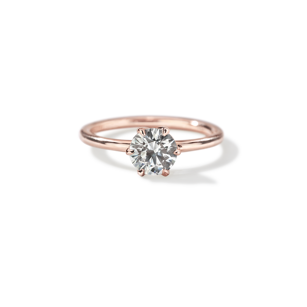 Chispa Sparkle Diamond Engagement Ring Wedding Band Dainty Elegant Sparkle Rose Gold