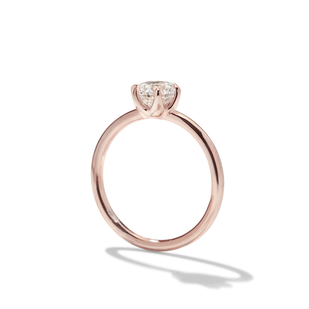 Chispa Sparkle Diamond Engagement Ring Wedding Band Dainty Elegant Sparkle Rose Gold