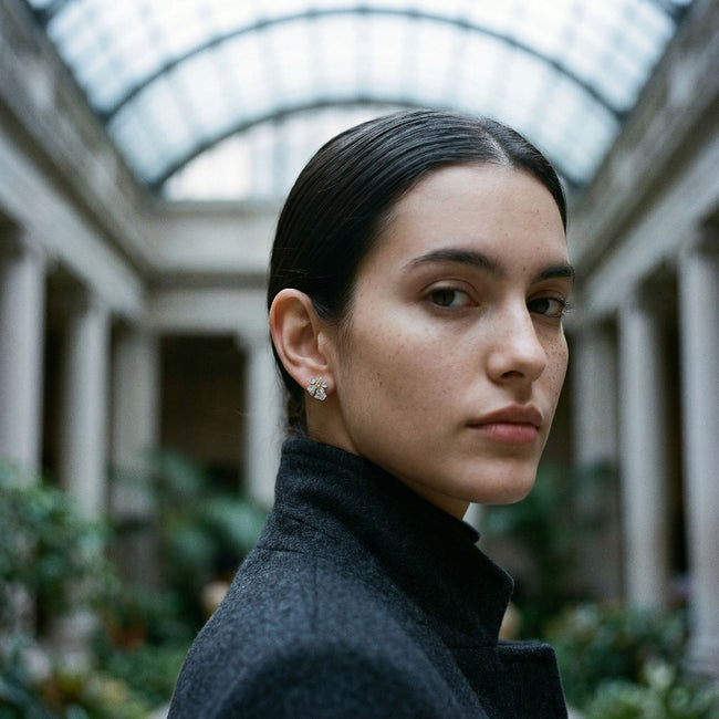 Floral Alchemy Stud Earrings - Sterling Silver | VS Clarity Lab Grown Diamonds