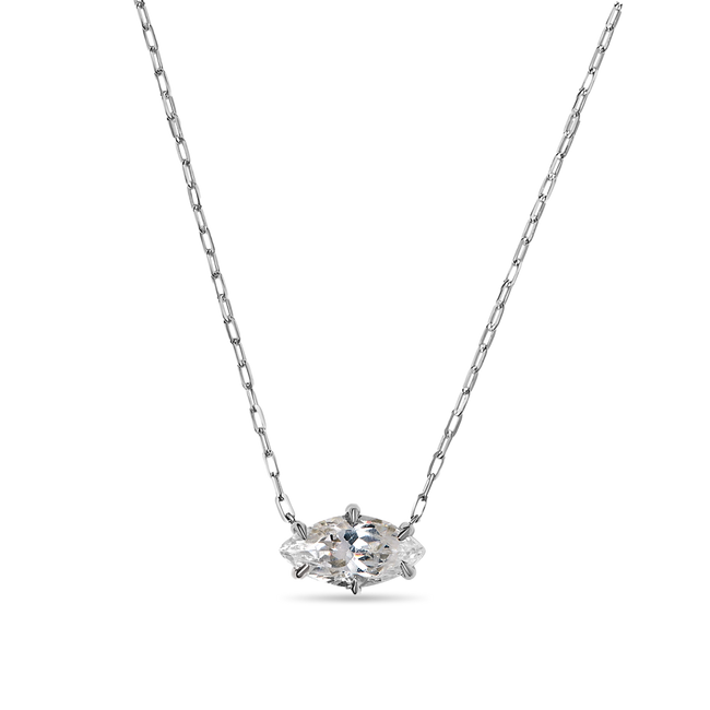Marquise Cut Diamond Solitaire Pendant - 18K Gold