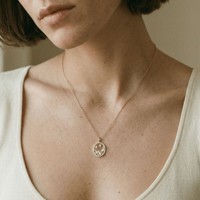 Multi Shape Diamond Constellation Pendant - 14K Gold | VS Clarity Lab Grown Diamonds