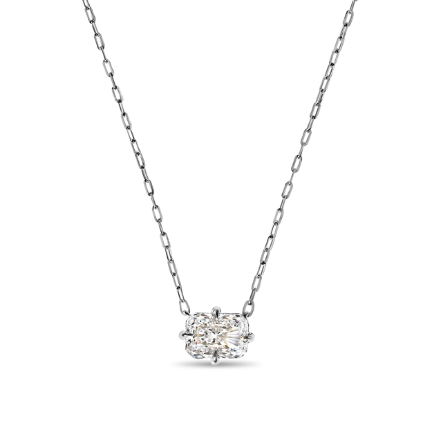 Radiant Cut Diamond Solitaire Pendant quality stone 18K gold Rose White Yellow Platinum