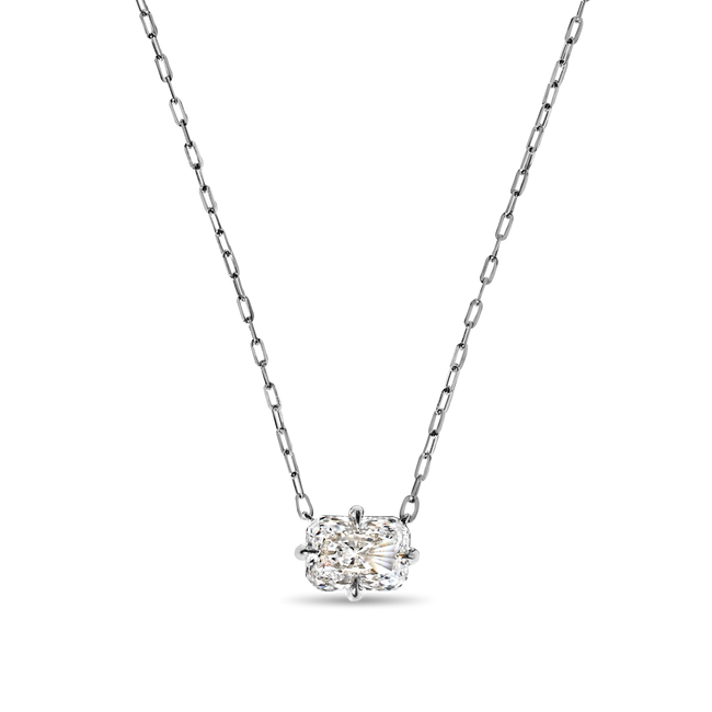 Radiant Cut Diamond Solitaire Pendant - 18K Gold