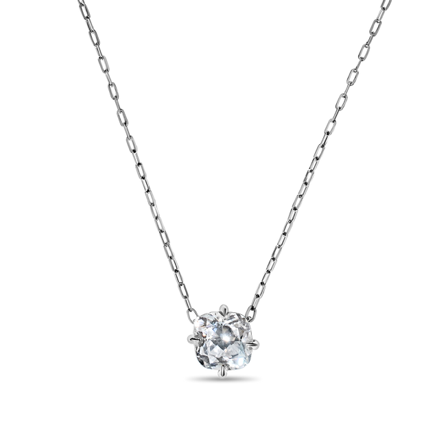 Cushion Cut Diamond Solitaire Pendant - 18K Gold