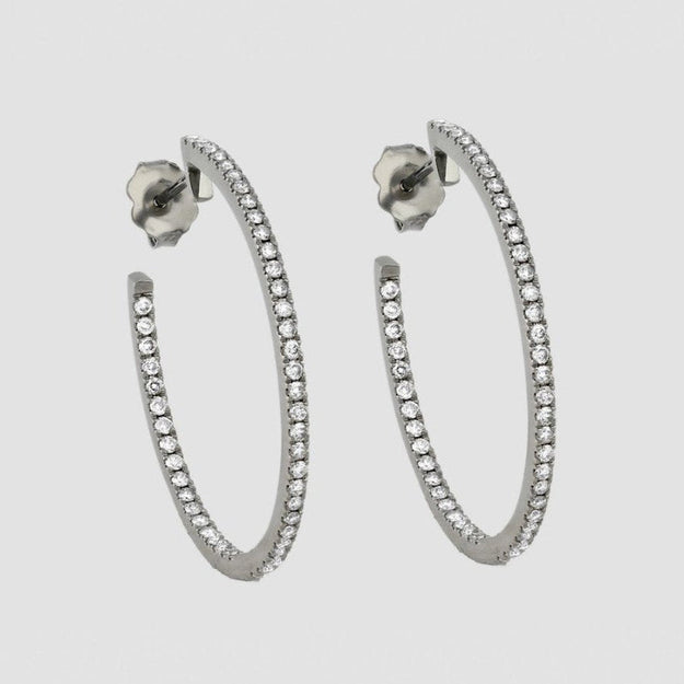 The Large Diamond Hoop Earrings VS quality 14K 18K gold black rose white yellow