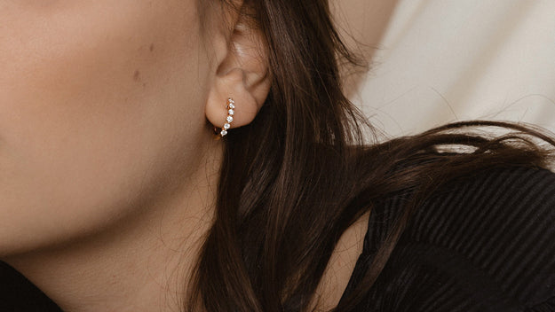 The Multiple Diamond Hoops with 0.5 Carats round VS quality stones 14K 18K gold rose white yellow