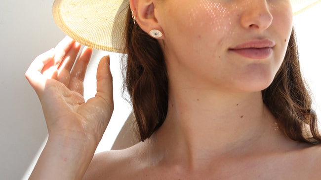 Evil Eye Diamond Earrings - 18K Gold | VS Clarity Natural Diamonds