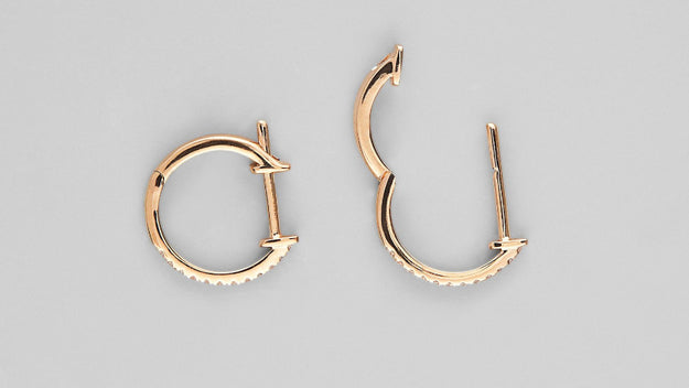 The Huggie Earrings VS quality stone diamond multi-color sapphire black-diamond 14K 18K black rose white yellow