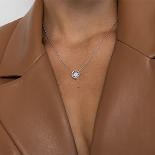 Rumba Dancing Diamond Necklace - 18K Gold | VS Clarity Natural Diamonds