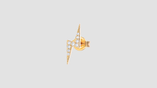 The White Diamond Lightning Bolt Stud single earring rose white yellow 18K gold VS quality diamond