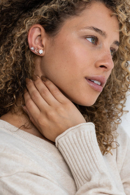 VS Clarity sparkling diamond Stacking earring 14K 18K Gold