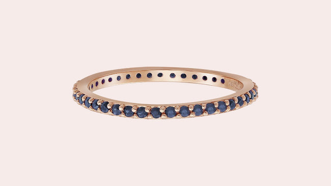 Sapphire Eternity Band Ring - 18K Gold