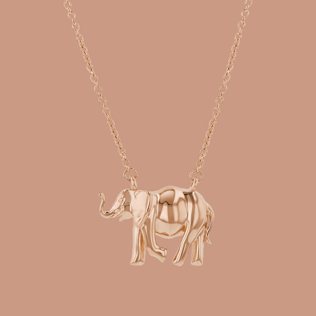 Noémie Elephant Pendant Necklace - 18K Gold