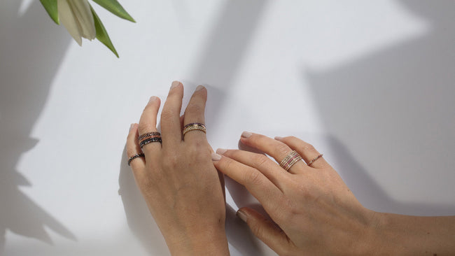 Sapphire Eternity Band Ring - 18K Gold