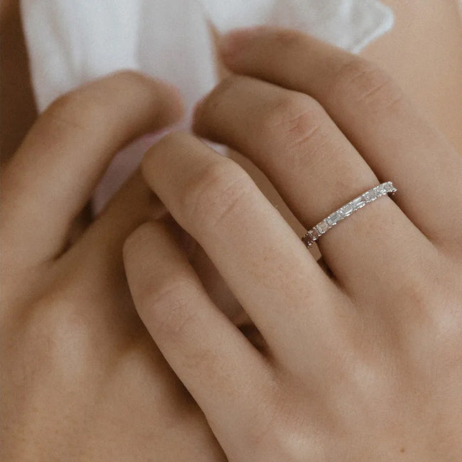 Eternity Baguette Diamond Band Ring - 18K Gold | VS Clarity Natural Diamonds